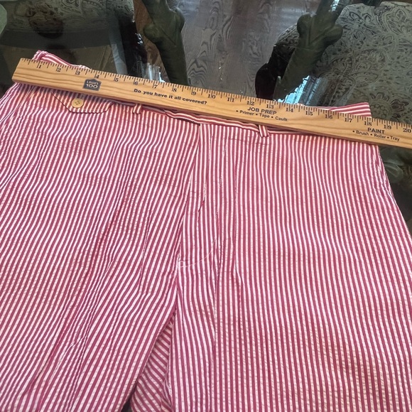 Polo Golf Ralph Lauren Shorts Mens 36 Red White Seersucker Stripe - Picture 9 of 10